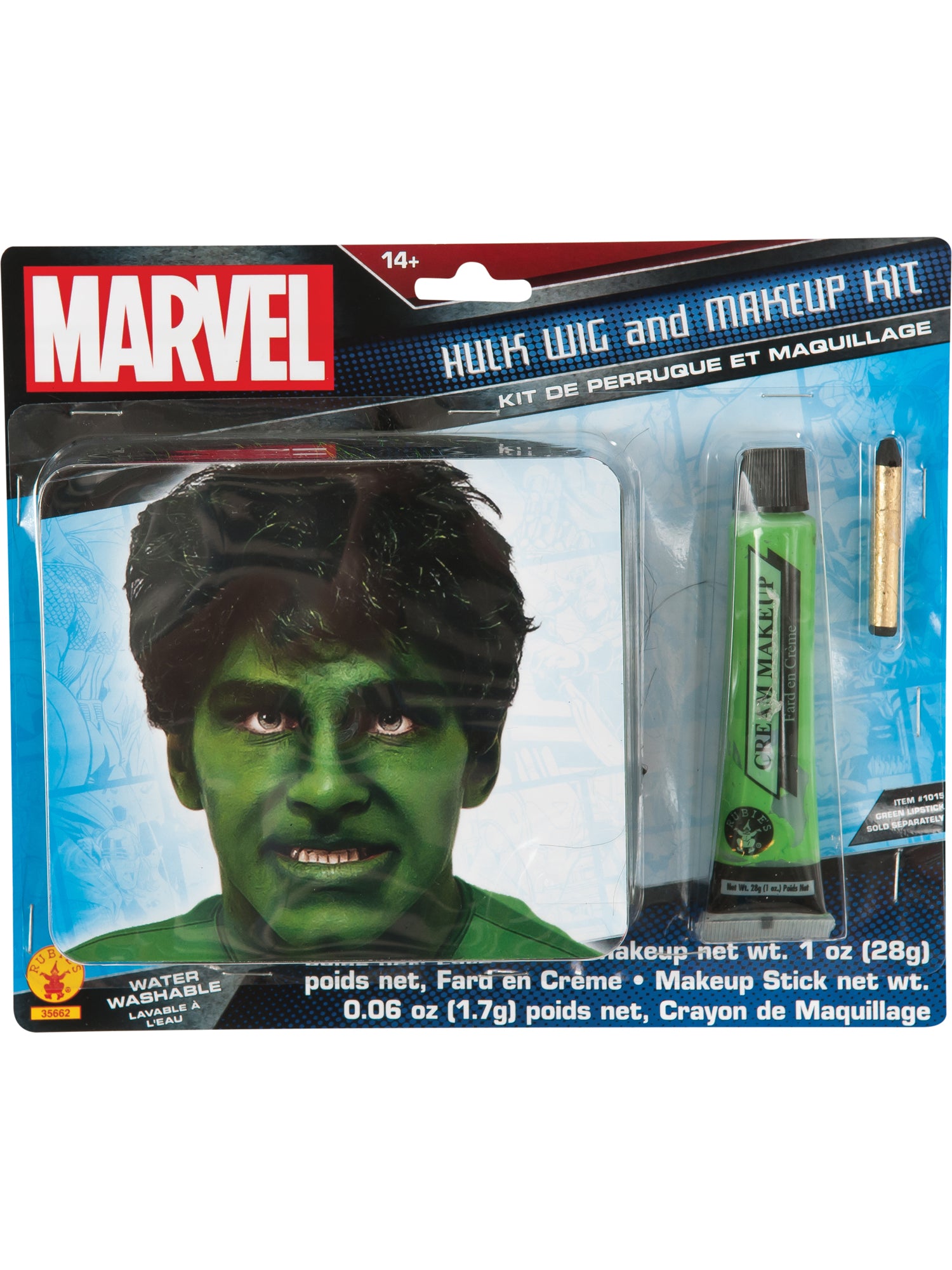 Peruka i zestaw do makijażu Hulk