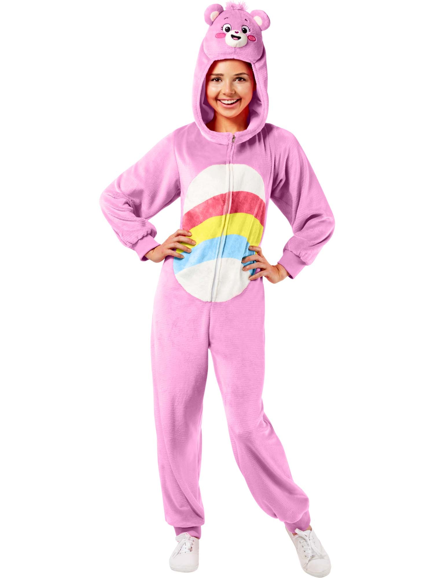 Care Bears - Kostium dla dorosłych w stylu jednoczęściowym Cheer Bear