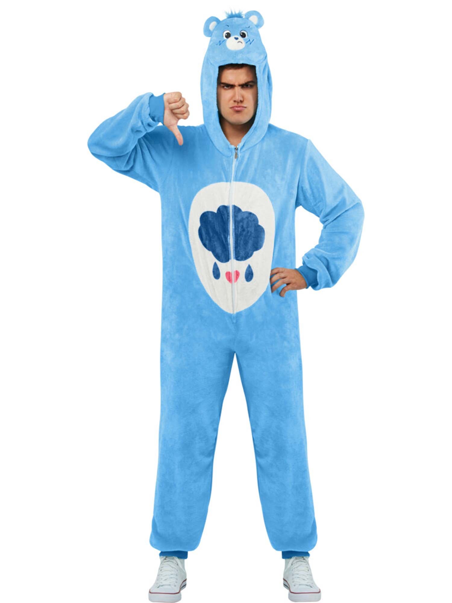 Care Bears - Kostium dla dorosłych w postaci piżamy jednoczęściowej Grumpy Bear
