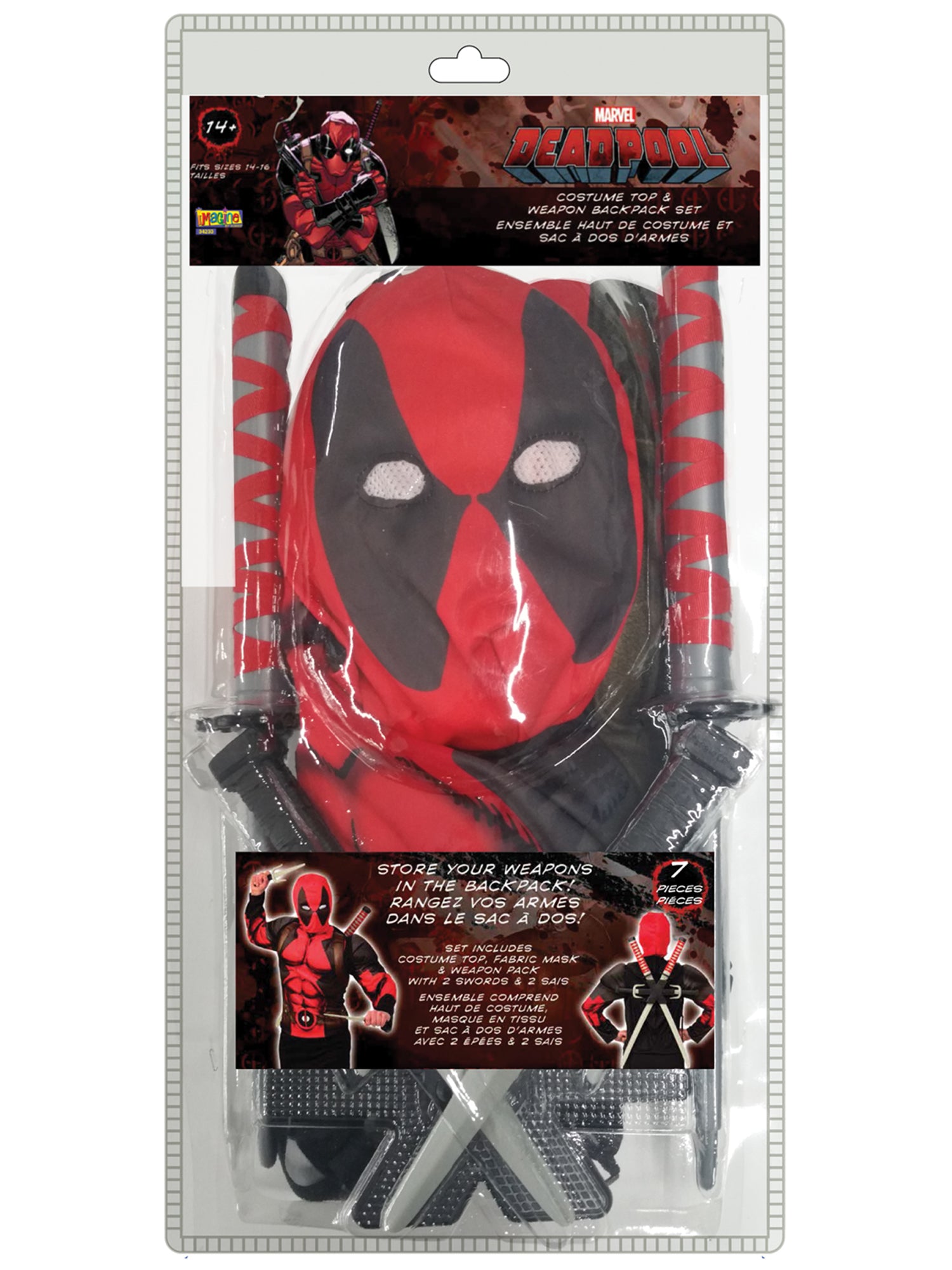 Zestaw koszulka Deadpool + broń