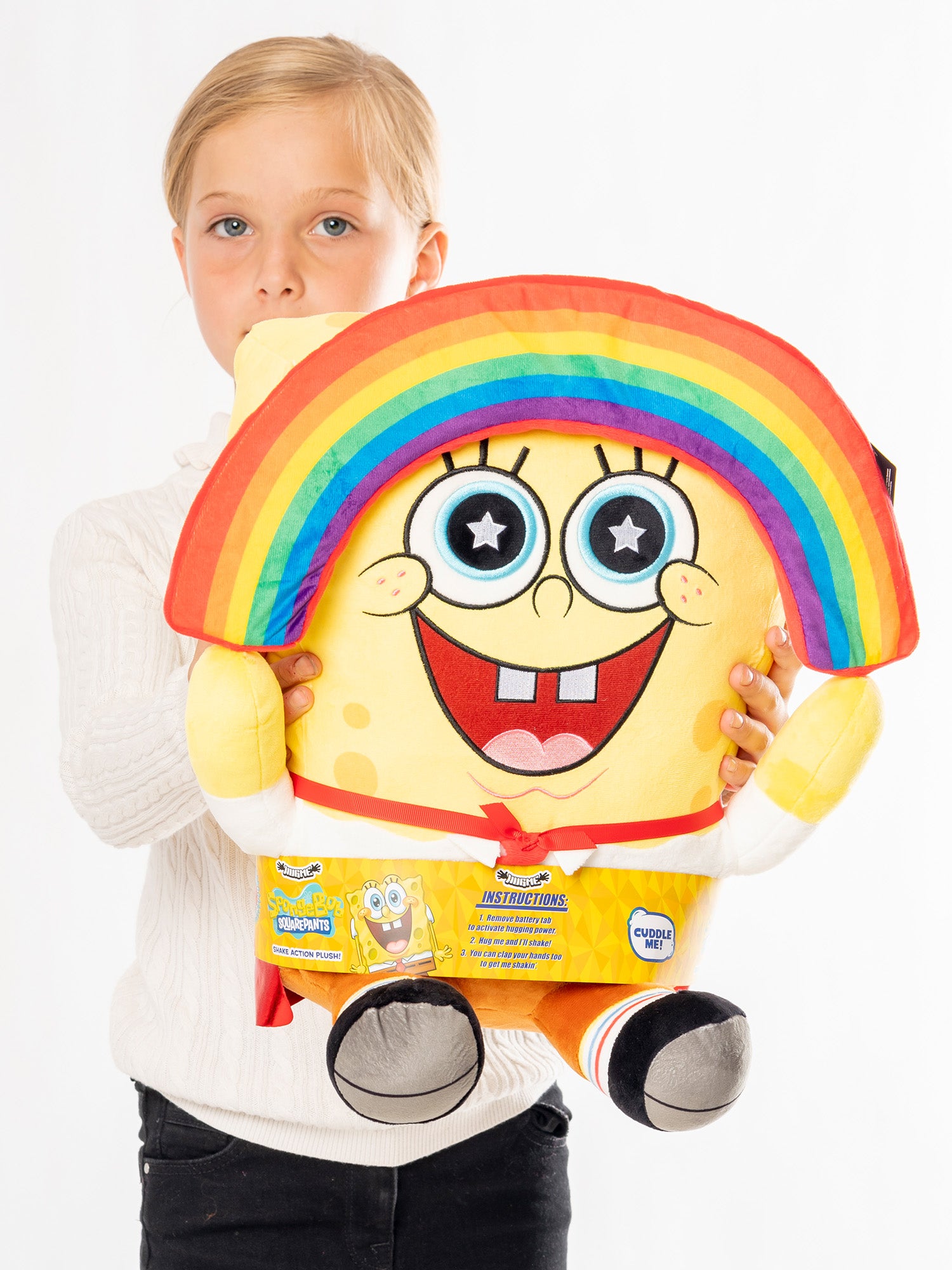 Pluszowy Spongebob Tęczowy Przytulak Wibrujący