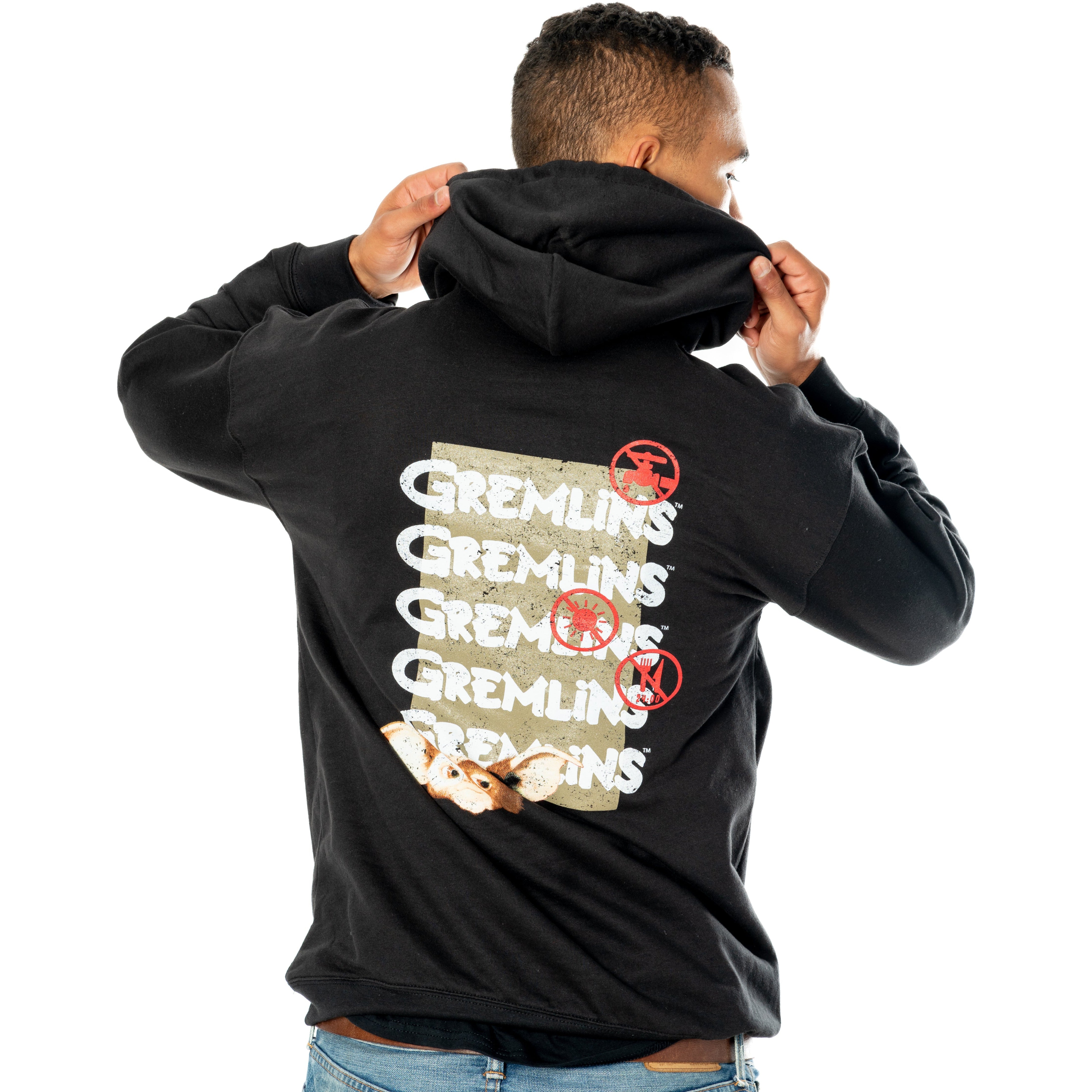 Bluza z kapturem Gremliny dla dorosłych czarna