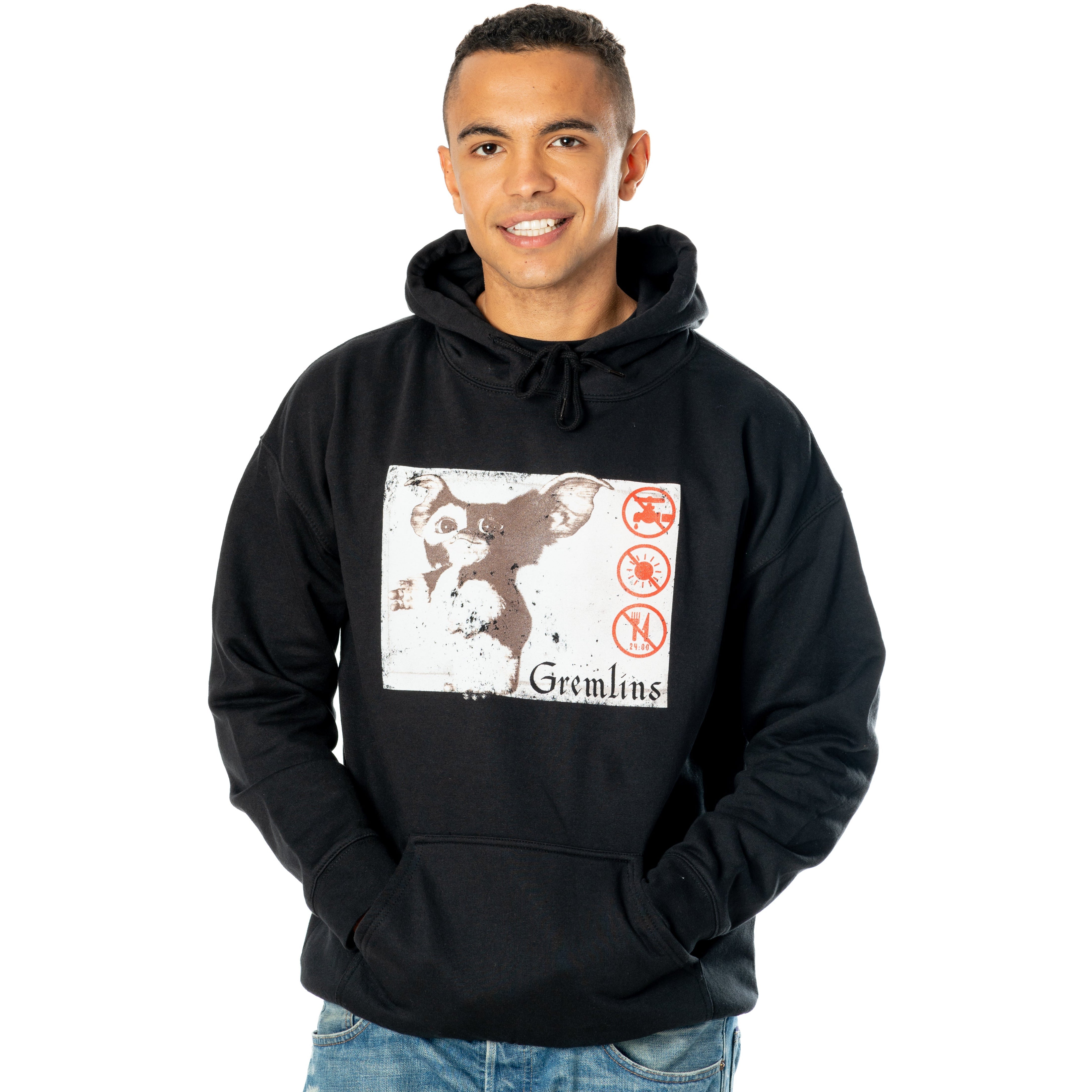Bluza z kapturem dla dorosłych unisex z motywem Gizmo z filmu "Gremliny", czarna