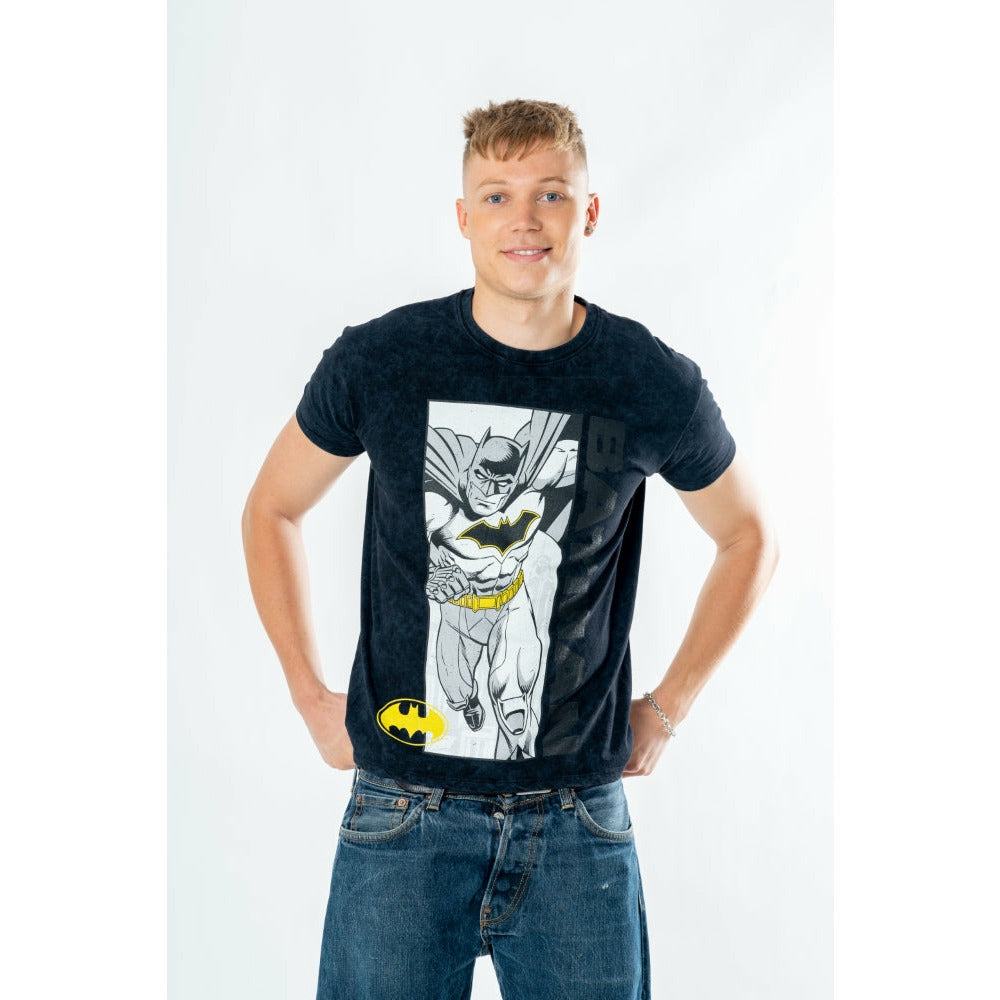 Koszulka z komiksowym Batmanem w stylu acid wash