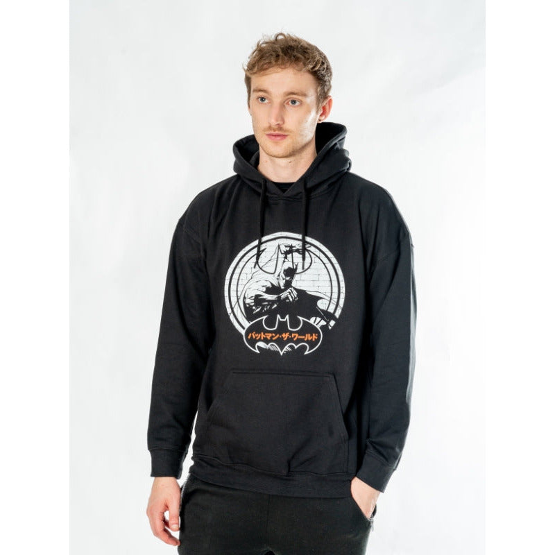 Bluza z kapturem z motywem Batmana dla dorosłych w stylu anime w kolorze czarnym