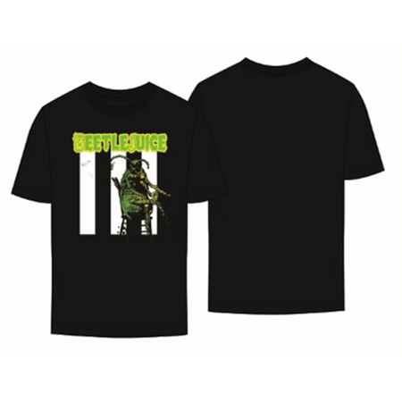Koszulka unisex dla dorosłych Beetlejuice czarna z żukiem