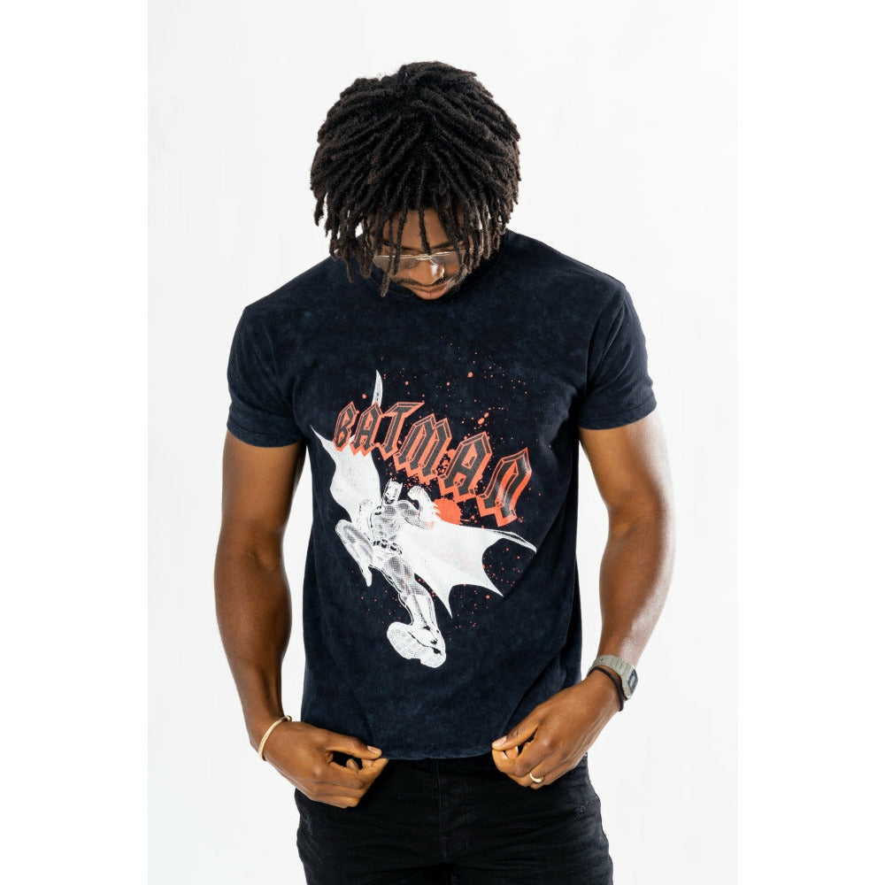 Koszulka z rock Batman w stylu acid wash